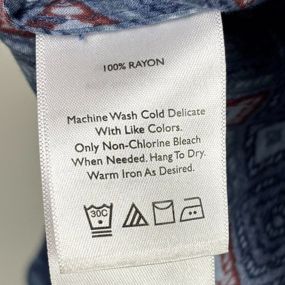 Eddie Bauer Tunic Top Women's‎ Size XL Blue Geometric Boho Rayon Print - Picture 11 of 16